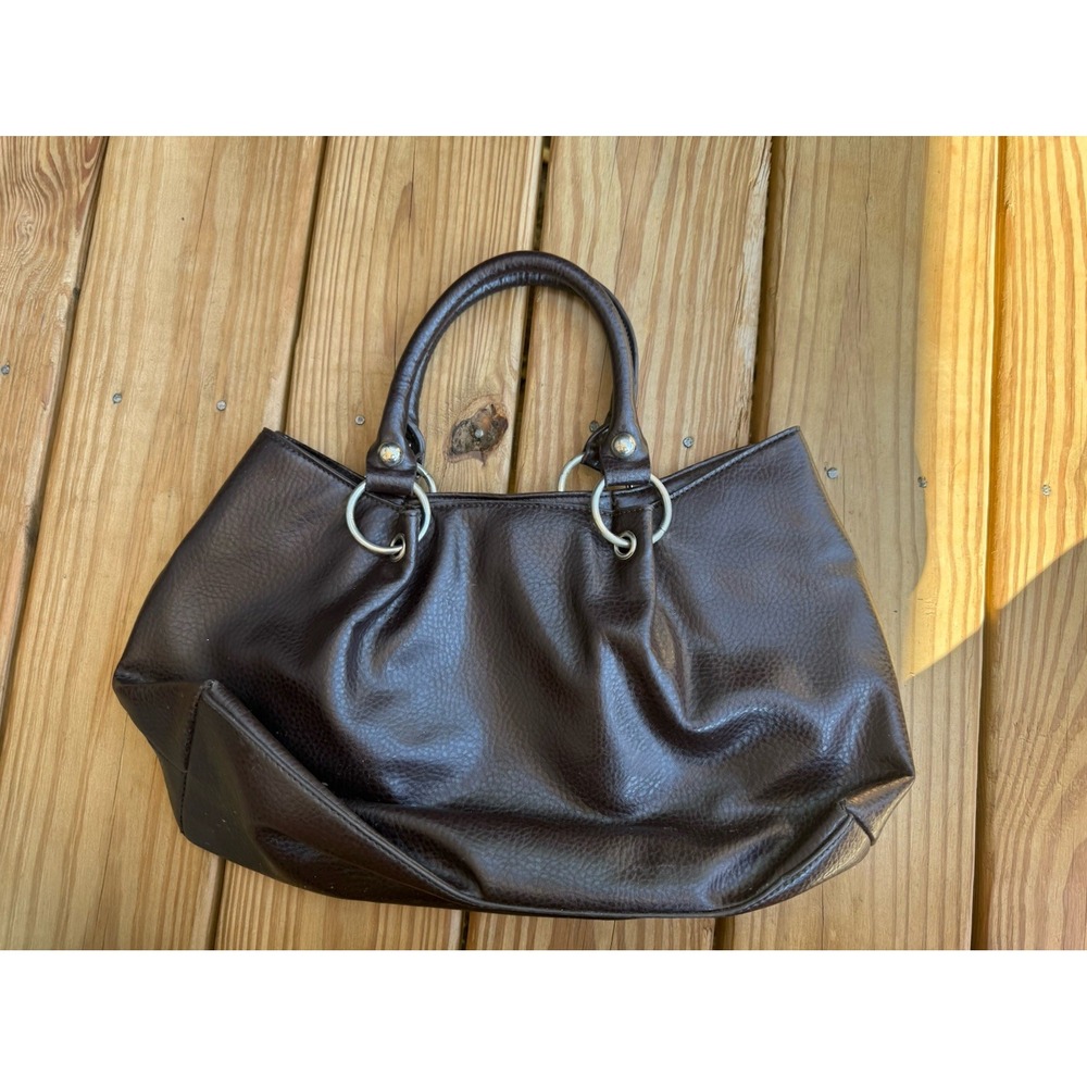 Vintage Y2K Cato Brown Faux Pebble Leather Crescent Hobo Shoulder Bag Purse Boho
